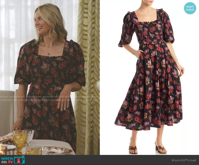 Sea Lucinda Puff Sleeve Midi Dress worn by Susannah Fisher (Rachel Blanchard) on The Summer I Turned Pretty