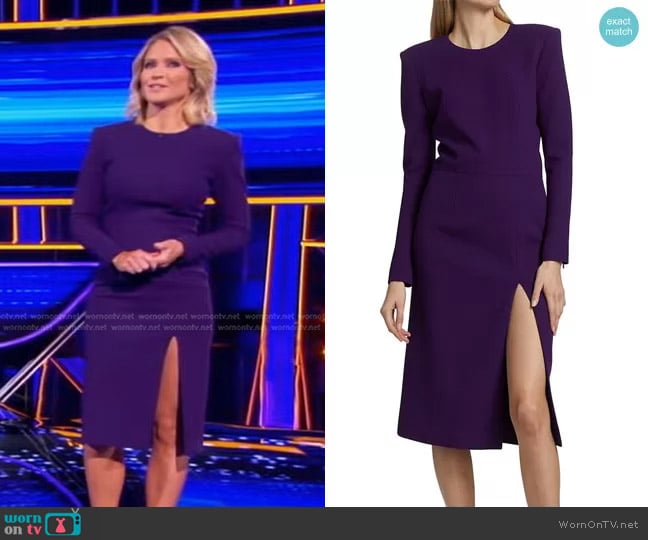 Sergio Hudson Signature Knee-Length Dress worn by Sara Haines on The Chase