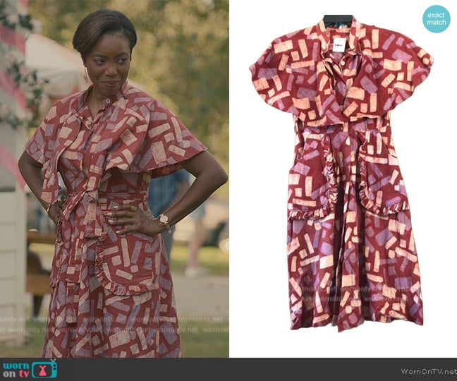 Sika Geometric Print Dress worn by Helen Decatur (Heather Headley) on Sweet Magnolias