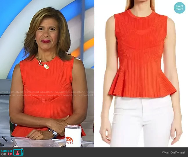 Halogen Sleeveless Peplum Sweater worn by Hoda Kotb on Today