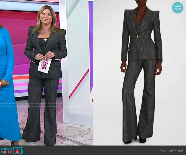 Sergio Hudson Strapless Bustier Top worn by Jenna Bush Hager on Today