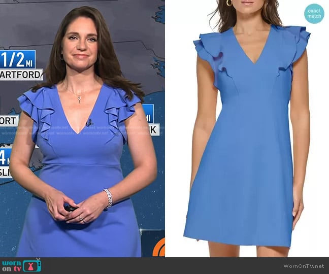 Tommy Hilfiger Double Ruffle Scuba Crepe Dress worn by Maria Larosa on Today