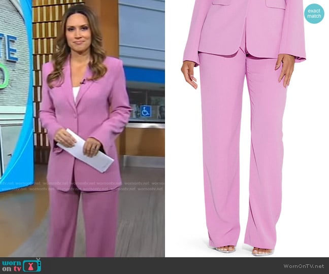 Naked Wardrobe U Suit Me Pants in Pink Orchid worn by Rhiannon Ally on Good Morning America