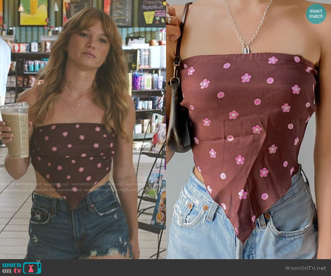 Urban Outfitters Floral Tie-Back Scarf Tube Top worn by Taylor Jewel (Rain Spencer) on The Summer I Turned Pretty