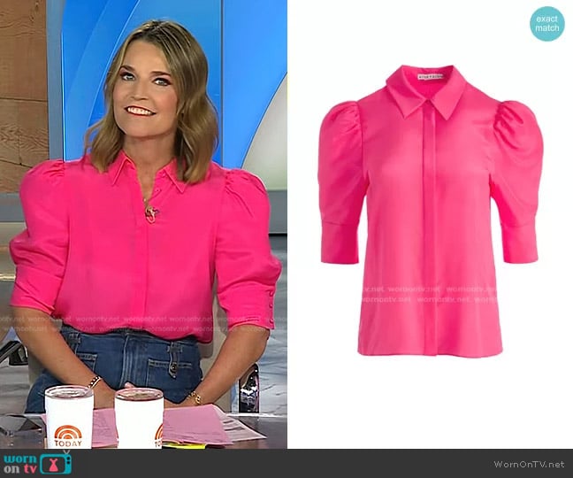 Alice + Olivia Willa Blouse worn by Savannah Guthrie on Today