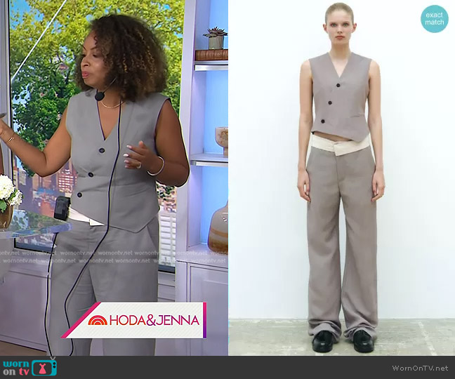 Zara Asymmetric Double Breasted Vest worn by Talia Parkinson-Jones on Today