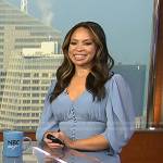 Adelle’s blue button front v-neck dress on Today