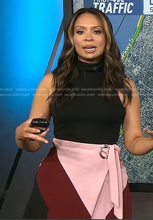 Adelle’s colorblock wrap skirt on Today