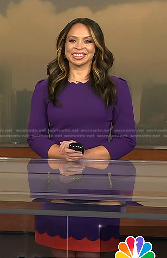 Adelle’s purple scalloped dress on Today