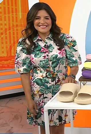 Adrianna’s floral belted mini dress on Today