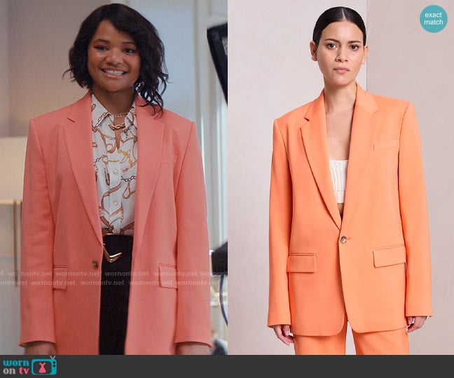 A.L.C. Dakota Jacket in Clementine worn by Venetia Kelaher (Jade Payton) on Glamorous