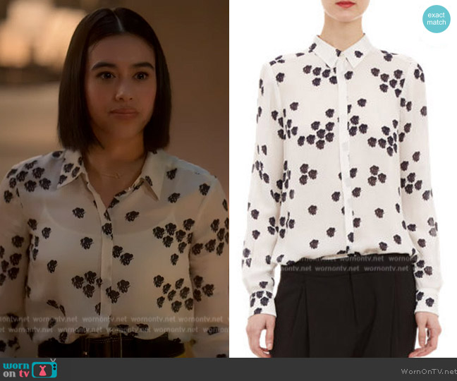 A.L.C. Falling Iris-Print Song Blouse