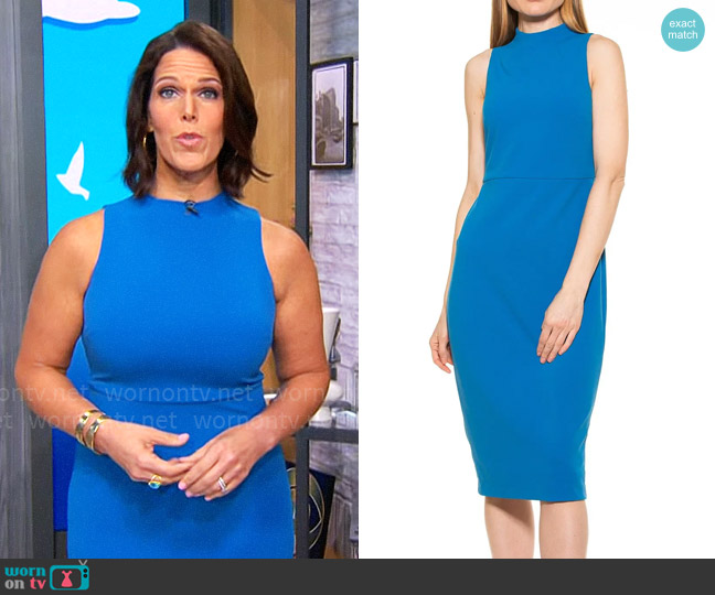 Alexia Admor Nova Dress in Denim Blue worn by Dana Jacobson on CBS Mornings