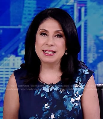 Alexis Christoforous’s blue floral dress on Good Morning America