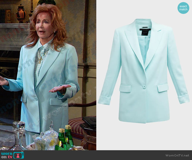 Alice + Olivia Justine Roll-Cuff Single-Breasted Blazer in Julep worn by Maggie Horton (Suzanne Rogers) on Days of our Lives