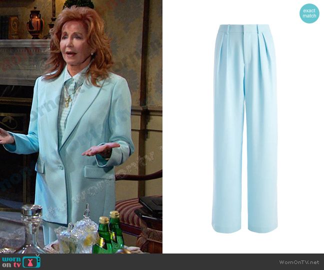 Alice + Olivia Pompey Pleated Pants in Julep worn by Maggie Horton (Suzanne Rogers) on Days of our Lives