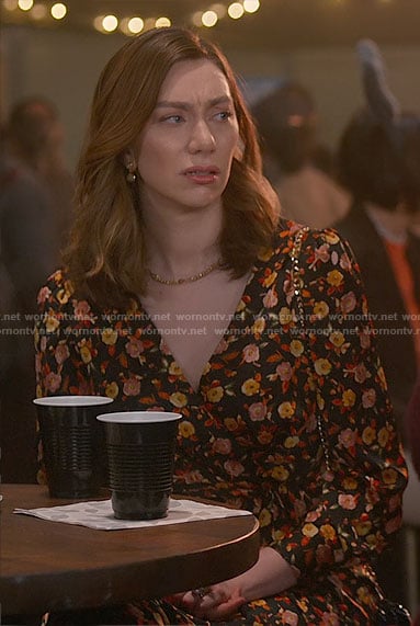 Allison’s floral wrap dress on So Help Me Todd
