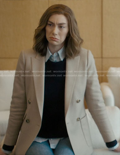 Allison’s light beige blazer on So Help Me Todd