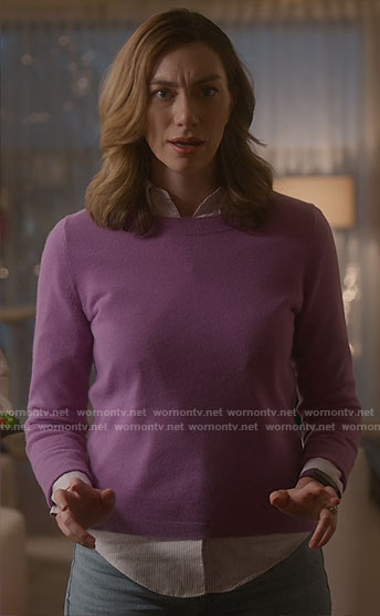 Allison’s purple sweater on So Help Me Todd