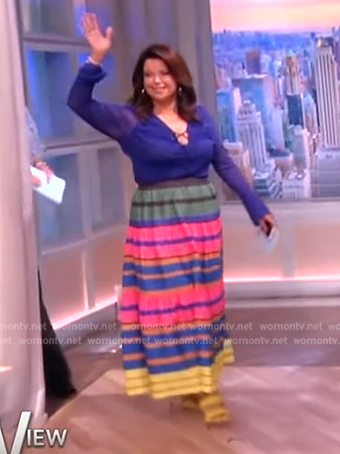 Ana’s striped skirt and top on The View