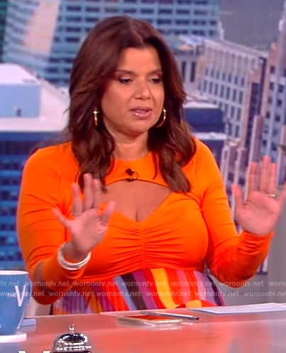 Ana’s orange cutout top on The View