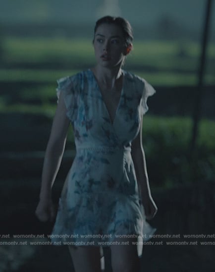 Annie’s floral print ruffle mini dress on Sweet Magnolias