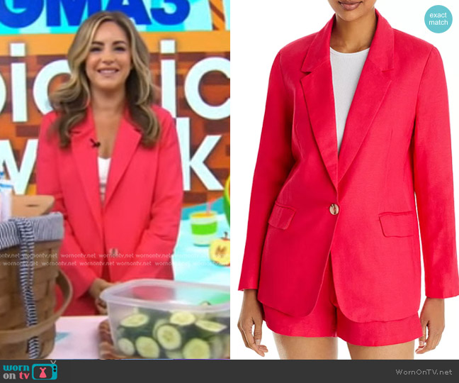 Aqua Oversized Blazer in Hot Pink worn by Dina Deleasa-Gonsar on Good Morning America