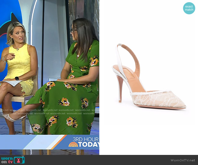 Aquazzura So Nude 85mm Pumps worn by Savannah Sellers on Today