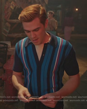 Archie’s blue stripe shirt on Riverdale