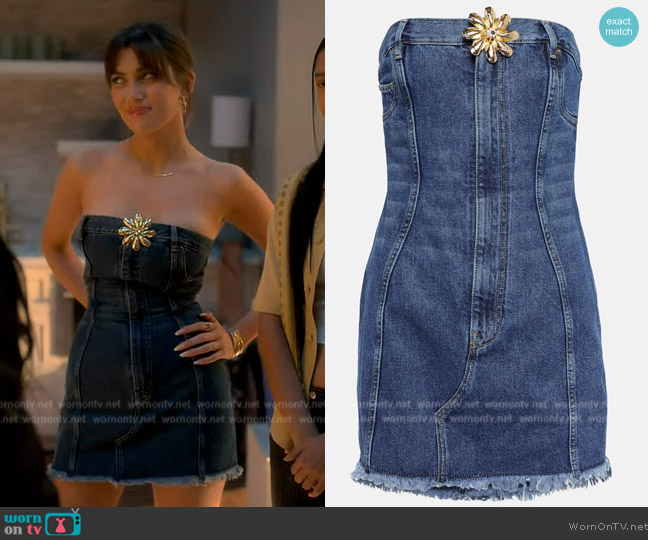 Area Blue Mussel Flower Minidress worn by Lauryn (Amelie Zilber) on Grown-ish