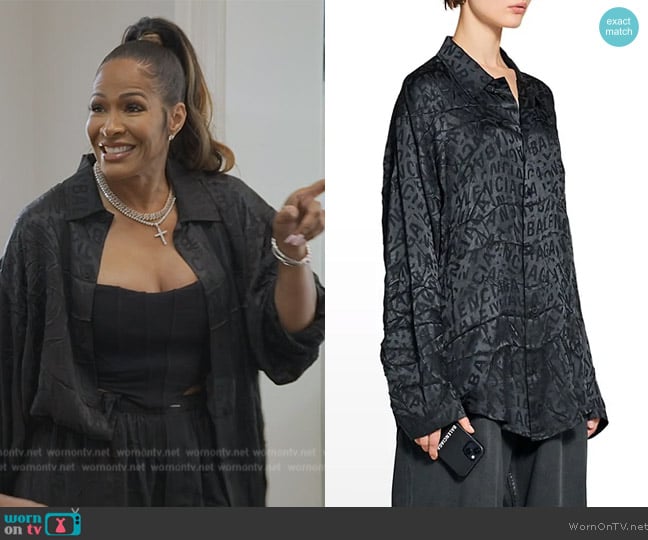 Balenciaga Logo Strips Minimal Shirt worn by Sheree Whitefield on The Real Housewives of Atlanta