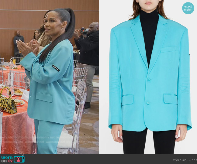 Balenciaga Oversized Single-Breasted Twill Blazer worn by Sheree Whitefield on The Real Housewives of Atlanta