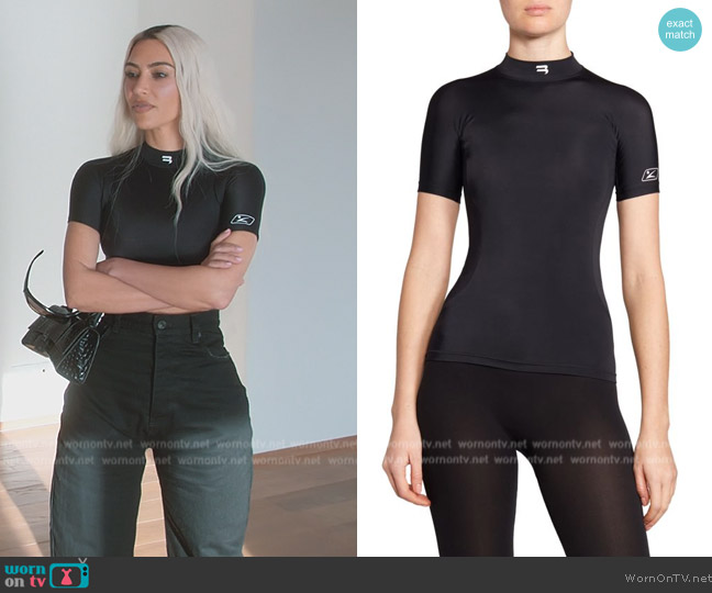 Balenciaga Short Sleeve Fitted Top worn by Kim Kardashian (Kim Kardashian) on The Kardashians