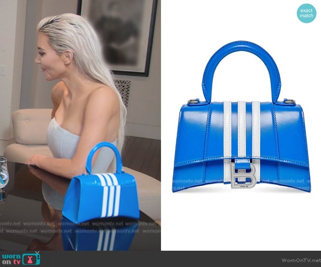 Balenciaga x adidas XS Hourglass mini bag worn by Kim Kardashian (Kim Kardashian) on The Kardashians
