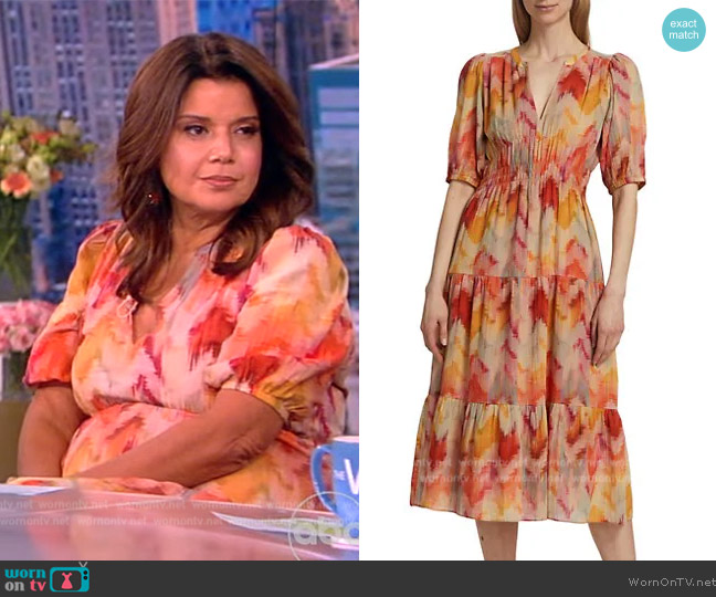 Ba&sh Anissa Chevron Midi-Dress worn by Ana Navarro on The View