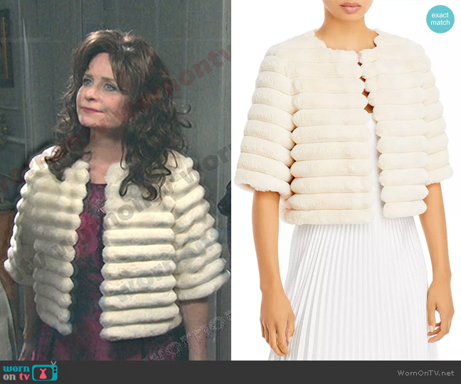 Bcbgmaxazria Faux Fur Shrug worn by Kassandra (Mary Beth Evans) on Days of our Lives