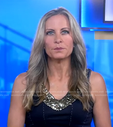 Becky Worley’s sequined v-neck top on Good Morning America