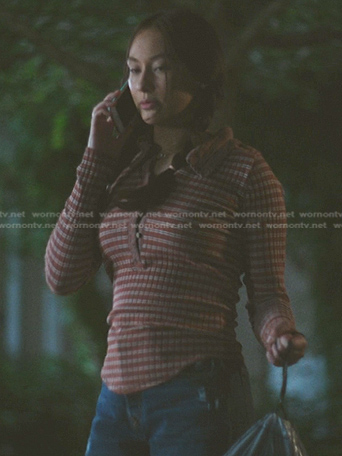 Belly’s brown striped polo top on The Summer I Turned Pretty