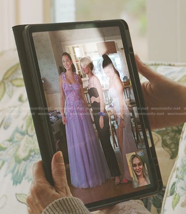 Belly’s lilac floral applique tulle gown on The Summer I Turned Pretty
