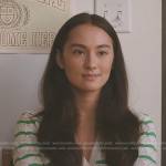 Belly’s green and white striped knit top on The Summer I Turned Pretty