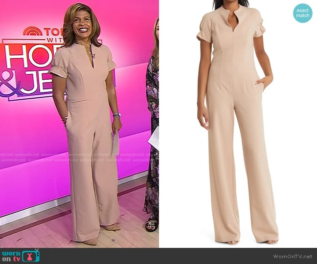 Black Halo Patel Short Sleeve Jumpsuit worn by Hoda Kotb on Today