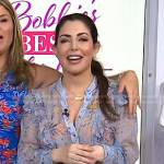 Bobbie’s blue floral ruffle chiffon blouse on Today