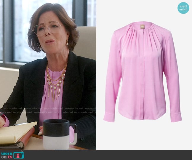 BOSS Banora Blouse worn by Margaret Wright (Marcia Gay Harden) on So Help Me Todd