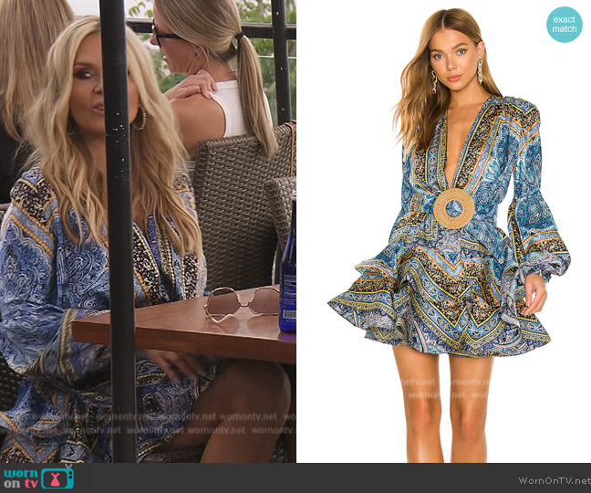 Bronx and Banco Bedouin Blue Mini Dress worn by Tamra Judge on The Real Housewives of Orange County