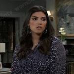 Brook Lynn’s navy mixed print dress on General Hospital