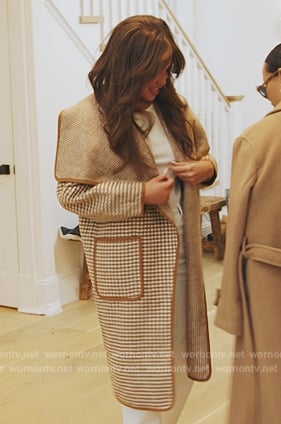 Brynn’s beige check coat on The Real Housewives of New York City