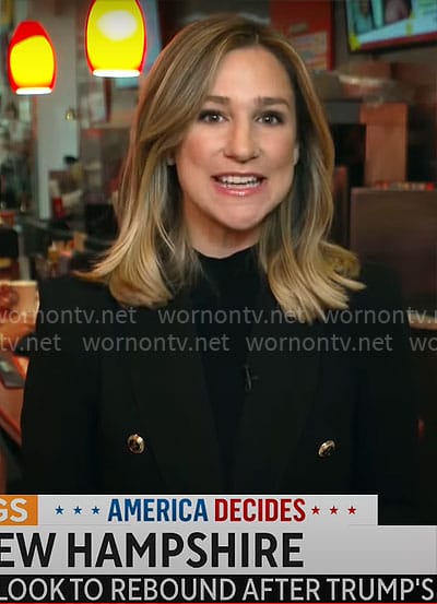Caitlin Huey Burns’ black blazer on CBS Mornings