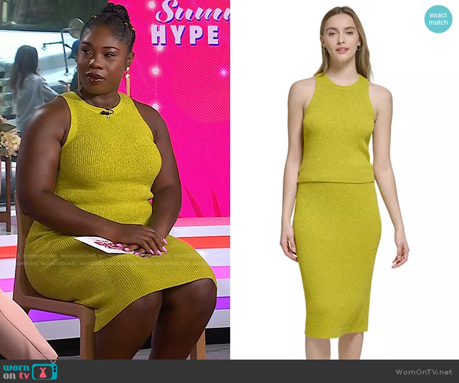Calvin Klein Cropped Ribbed Sleeveless Sweater worn by Lauren Smith on Today