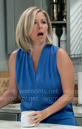 Carly’s blue sleeveless top on General Hospital