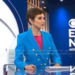 Catherine Herridge’s blue double breasted blazer on CBS Evening News